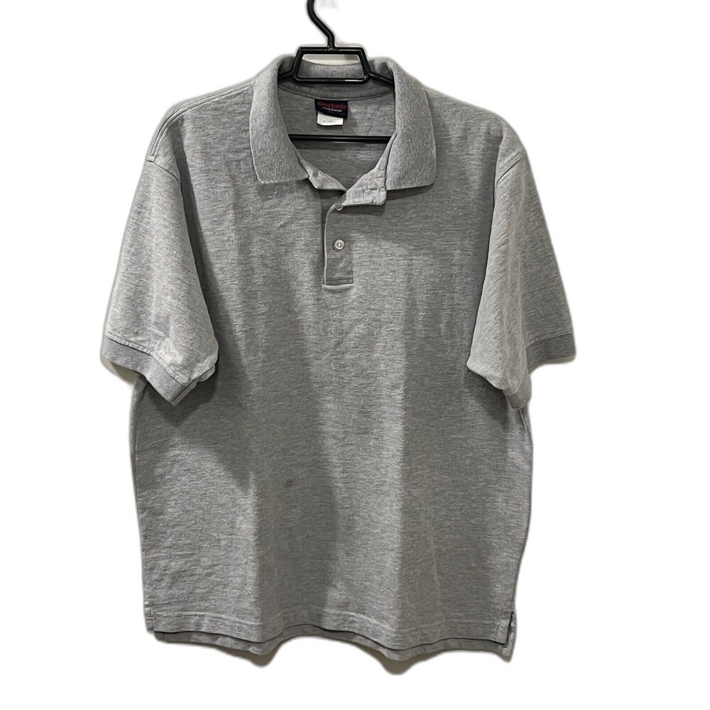 Vintage King Louie America Mens Polo Shirt Union Made In USA Color Gray Size XL